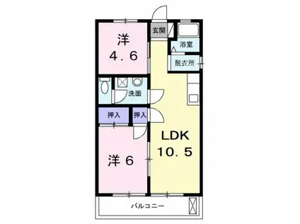 メゾン伊奈平(2LDK/1階)の間取り写真