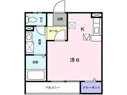 グラット ヒル(1K/1階)の間取り写真
