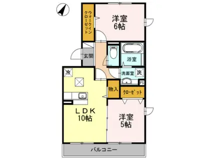 セジュールラフィネ(2LDK/1階)の間取り写真