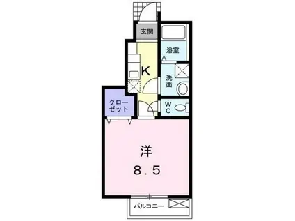 アクティブシックス(1K/1階)の間取り写真