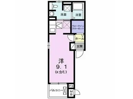 LA・PORTEⅠ(ワンルーム/1階)の間取り写真