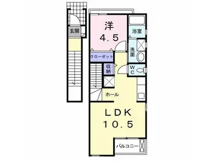 ヴィラ・ビートル(1LDK/2階)の間取り写真