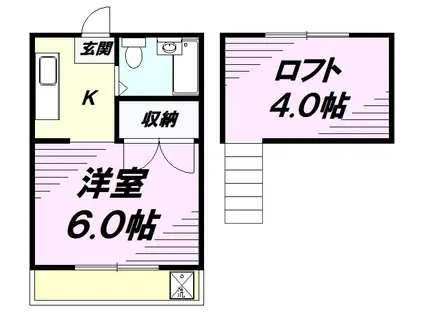 S・A・C西八王子(1K/1階)の間取り写真