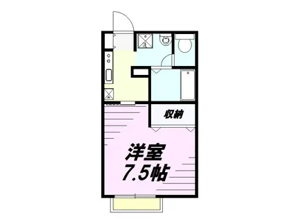 クォーレするさし(1K/2階)の間取り写真