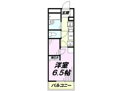 レオパレス歩(1K/2階)の間取り写真