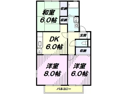 ヴェルドミール(3DK/1階)の間取り写真