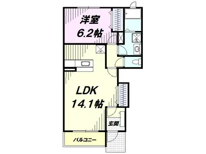 ポラリス(1LDK/1階)の間取り写真