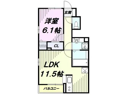 アズーリ(1LDK/1階)の間取り写真