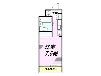 エステート吉武(ワンルーム/3階)の間取り写真
