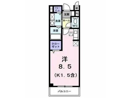 サンセール(ワンルーム/1階)の間取り写真