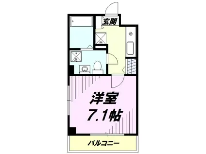 フォレント(1K/1階)の間取り写真