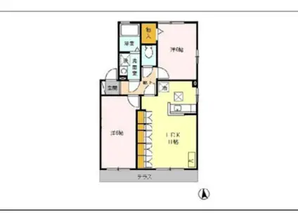 クレスト A(2LDK/1階)の間取り写真