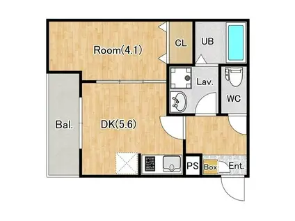 ジーメゾン八王子千人町サウス(1DK/3階)の間取り写真