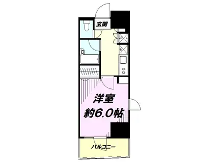 スパシエ八王子クレストタワー(1K/3階)の間取り写真