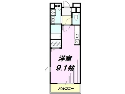 カーサ・ボニート(ワンルーム/2階)の間取り写真