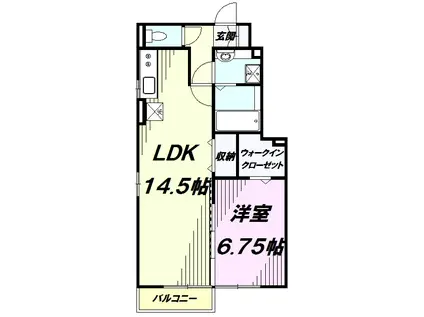 SHIZUKU(1LDK/1階)の間取り写真