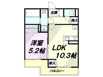RAY HARMONY(1LDK/2階)の間取り写真