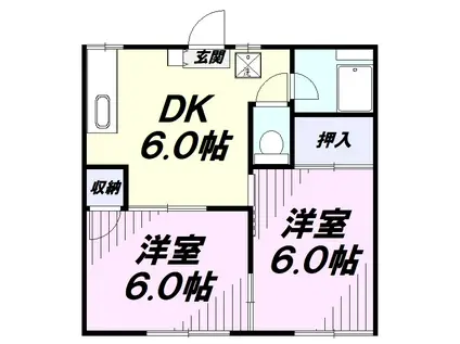 コーポ・5(2DK/2階)の間取り写真