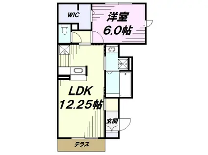 アルピヌフローラ(1LDK/1階)の間取り写真