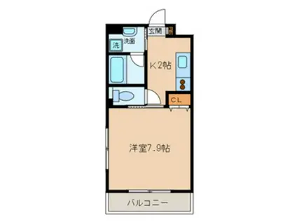 エスパーダ国立(1K/3階)の間取り写真