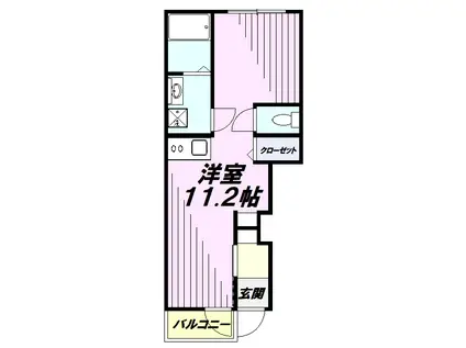 セレーノ2(ワンルーム/1階)の間取り写真