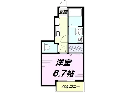 アルファード(1K/1階)の間取り写真