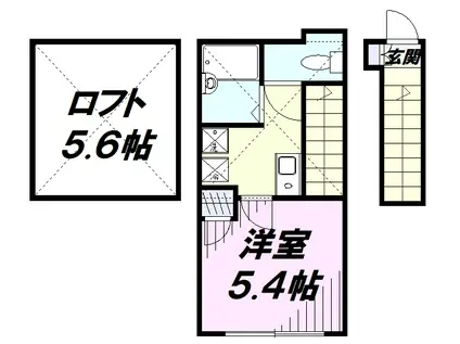 IPOMEE DE TACHIKAWA(ワンルーム/2階)の間取り写真