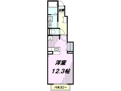 ボヌールメゾン(1K/1階)の間取り写真