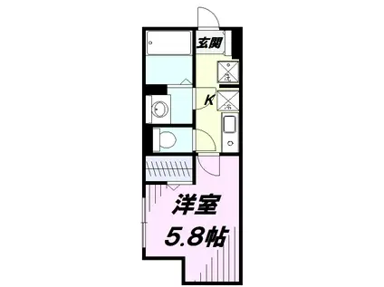 オーキッドプレイス立川(1K/1階)の間取り写真