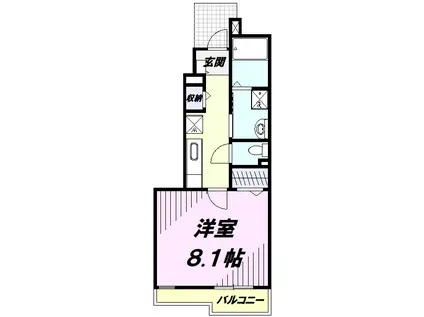 ソフトリー(1K/1階)の間取り写真