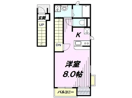 西武鉄道新宿線 小平駅 徒歩5分 2階建 築16年(ワンルーム/2階)の間取り写真