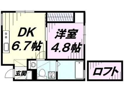 APARTMENT藤(1DK/2階)の間取り写真