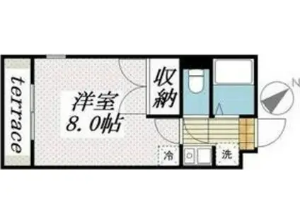 パレスみずほ(1K/1階)の間取り写真