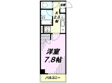 YUUWA国立(1K/5階)の間取り写真