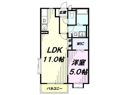 ボヌール(1LDK/2階)の間取り写真