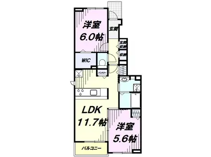 ウィステリアタウン Ⅷ(2LDK/1階)の間取り写真