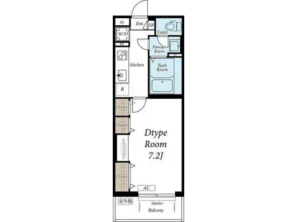 リブリ・S.GARDEN(1K/3階)の間取り写真