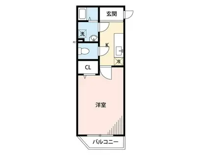 アンプルールフェールKUNITACHI(1K/3階)の間取り写真