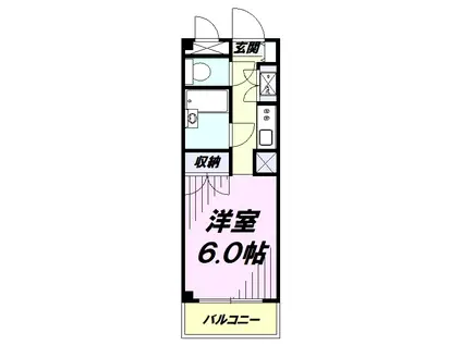 ロイヤルヒルズ(1K/2階)の間取り写真