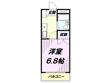 グラドゥアーレⅡ(1K/1階)の間取り写真