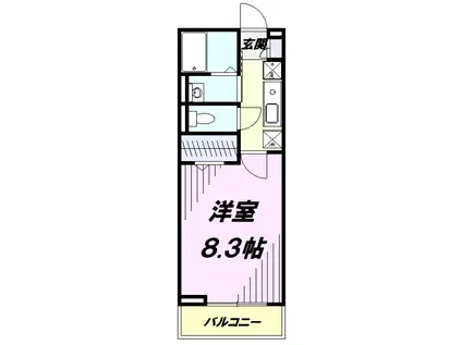 レジデンス甲州街道Ⅰ(1K/2階)の間取り写真