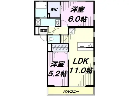 リブリ・天神下(2LDK/2階)の間取り写真