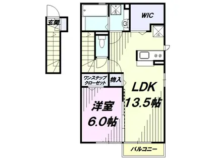 エクセル平山弐番館(1LDK/2階)の間取り写真