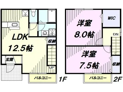プラムハーベスト B(2LDK/1階)の間取り写真