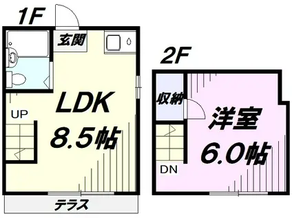 サンビームモロオカ第2(1LDK/1階)の間取り写真