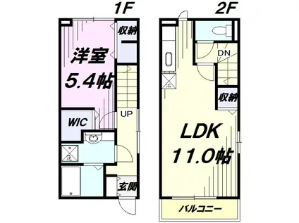 エバーグリーン栄(1LDK/1階)の間取り写真