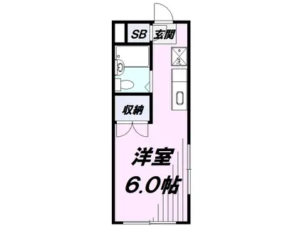 ガーデンハイツ(ワンルーム/2階)の間取り写真