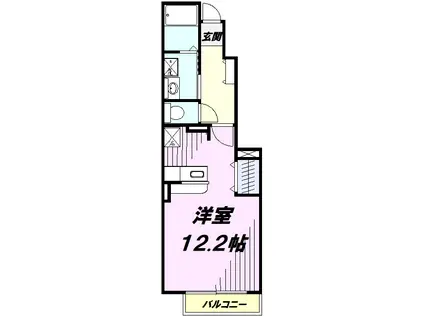 ヴィスタ(1K/1階)の間取り写真