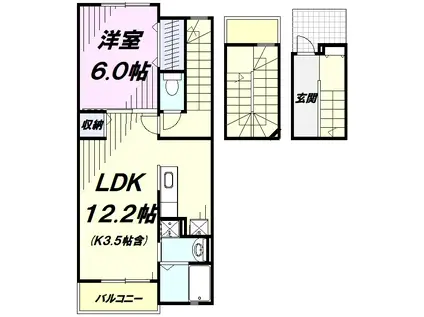 ヴィオレッタ(1LDK/3階)の間取り写真