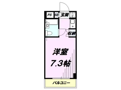 パル京南NO.17(ワンルーム/2階)の間取り写真